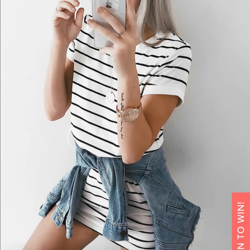 Lulus- striped Tshirt dress
